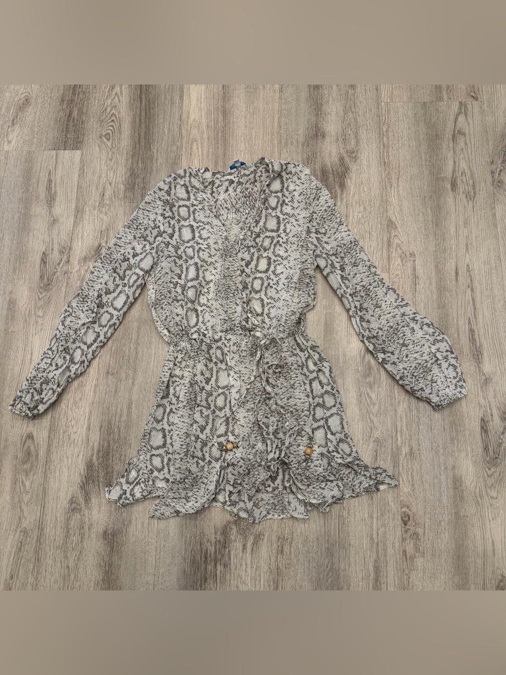 Blue Island Snake Print Mini‎ Dress / Beach Cover Up Size Small